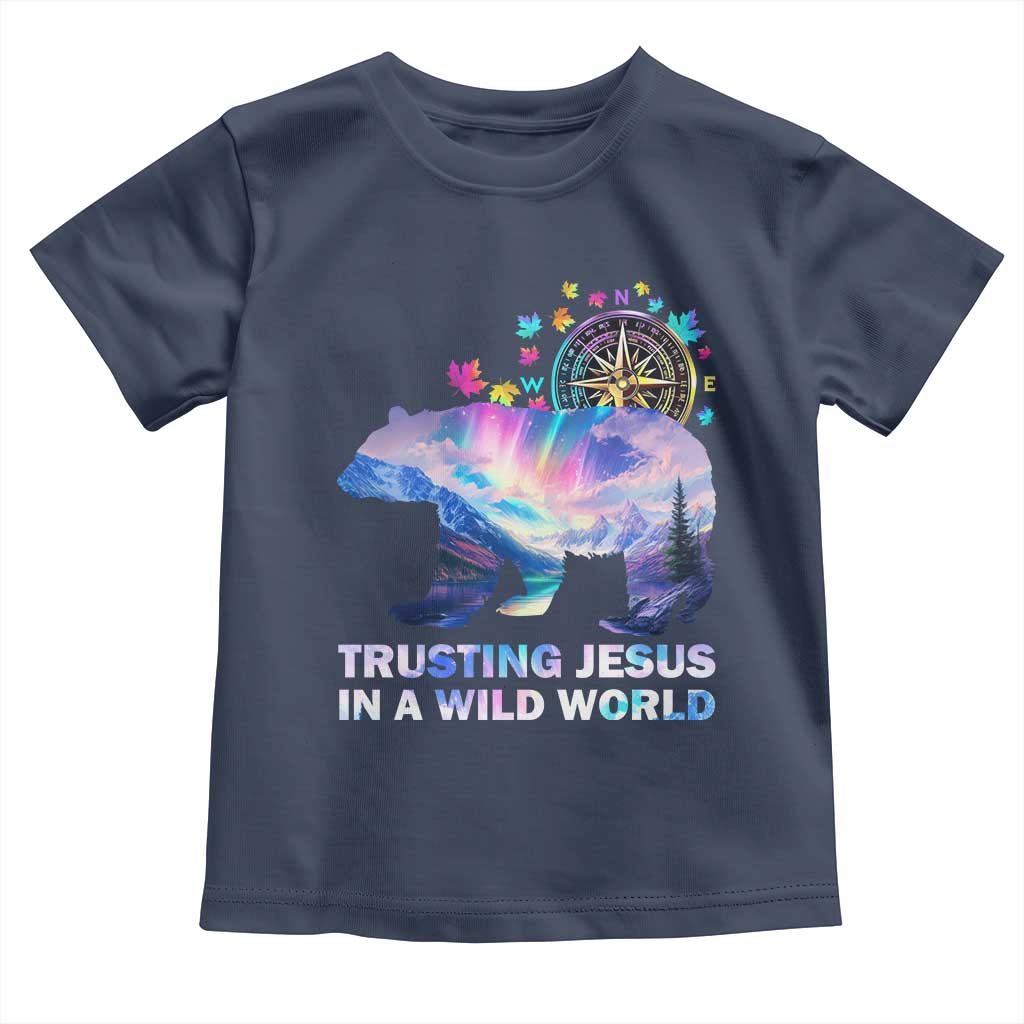 VBS 2025 Adventure Bear Toddler T Shirt Trusting Jesus In A Wild World Northen Lights