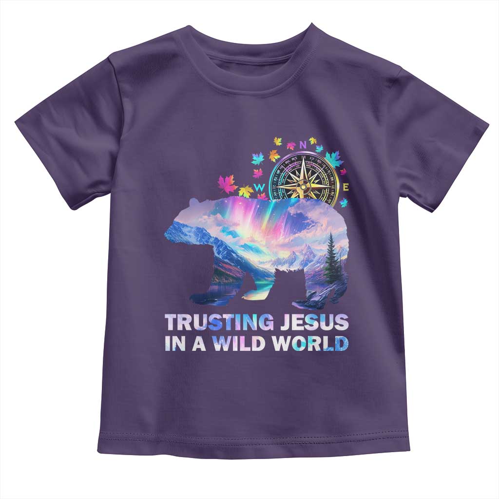 VBS 2025 Adventure Bear Toddler T Shirt Trusting Jesus In A Wild World Northen Lights
