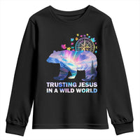 VBS 2025 Adventure Bear Youth Sweatshirt Trusting Jesus In A Wild World Northen Lights