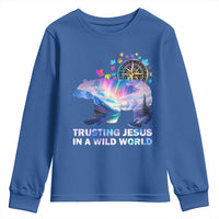 VBS 2025 Adventure Bear Youth Sweatshirt Trusting Jesus In A Wild World Northen Lights