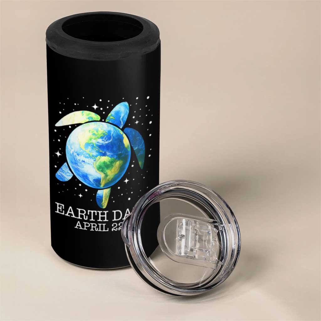Earth Day Sea Turtle 4 in 1 Can Cooler Tumbler Restore Earth Save The Planet