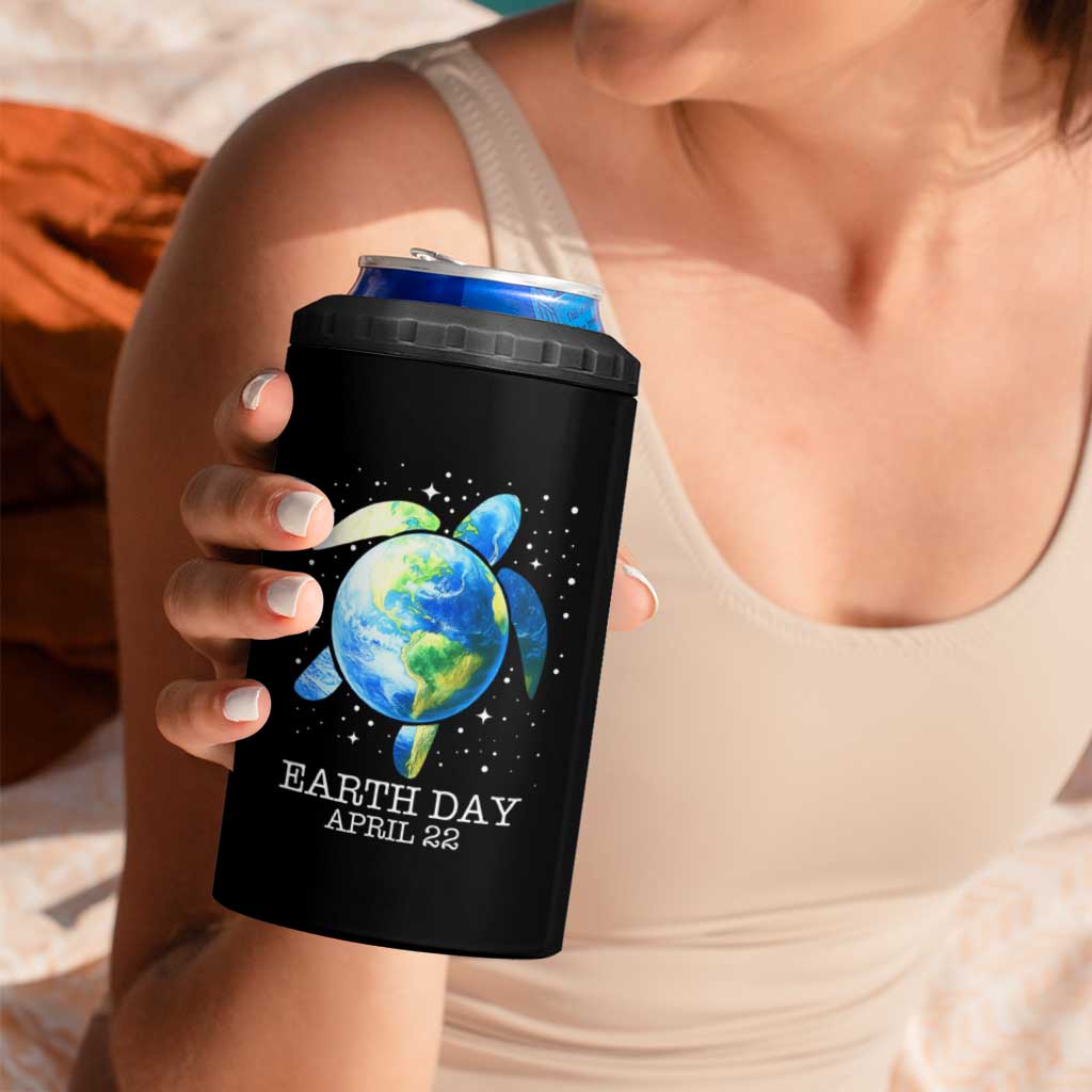 Earth Day Sea Turtle 4 in 1 Can Cooler Tumbler Restore Earth Save The Planet