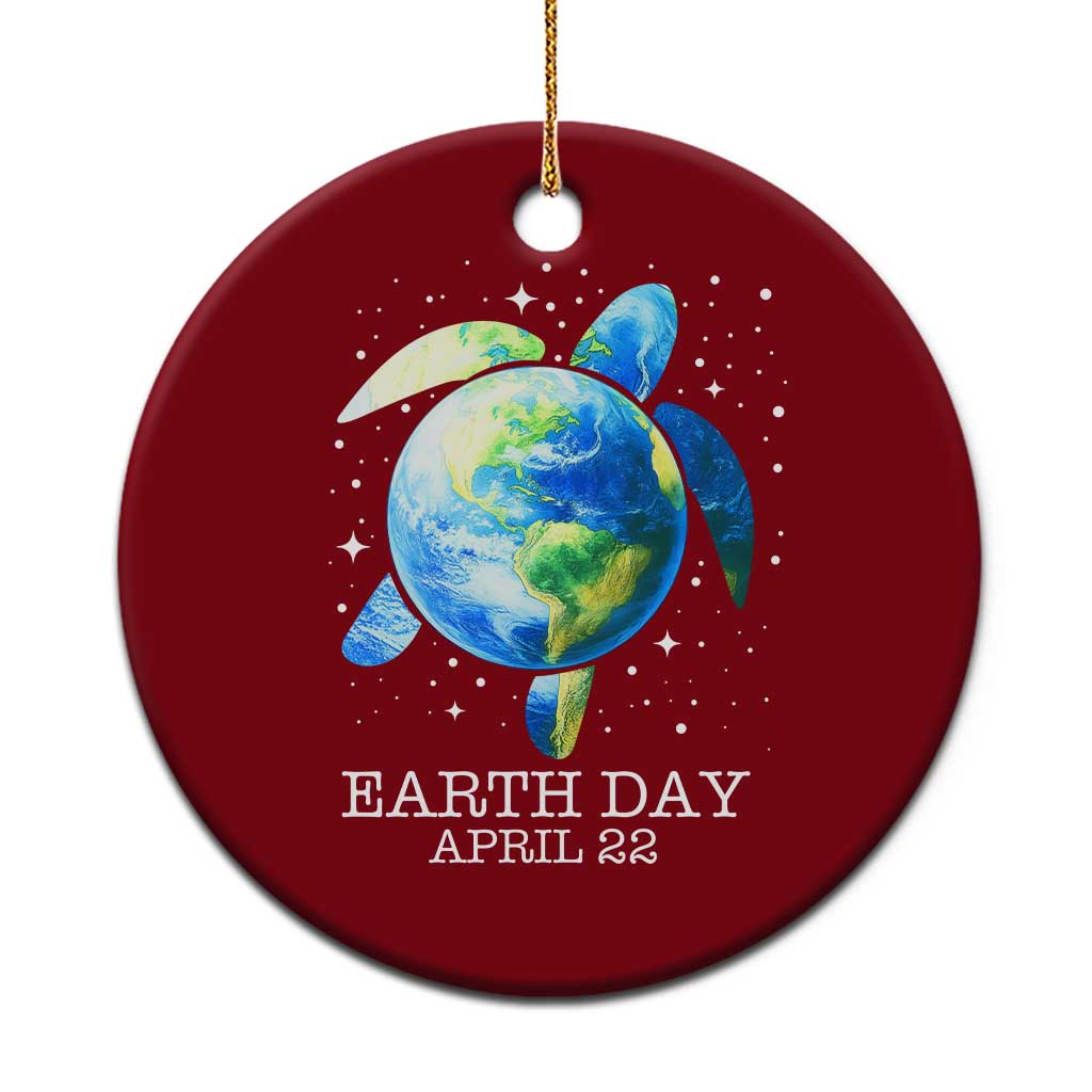 Earth Day Sea Turtle Ceramic Ornament Restore Earth Save The Planet - Wonder Print Shop