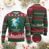 Earth Day Sea Turtle Ugly Christmas Sweater Restore Earth Save The Planet - Wonder Print Shop