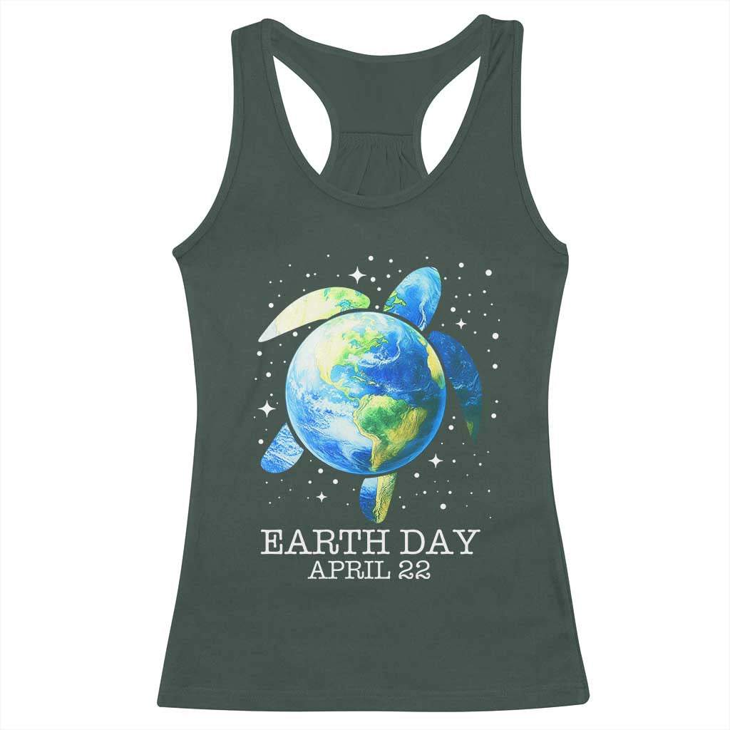 Earth Day Sea Turtle Racerback Tank Top Restore Earth Save The Planet