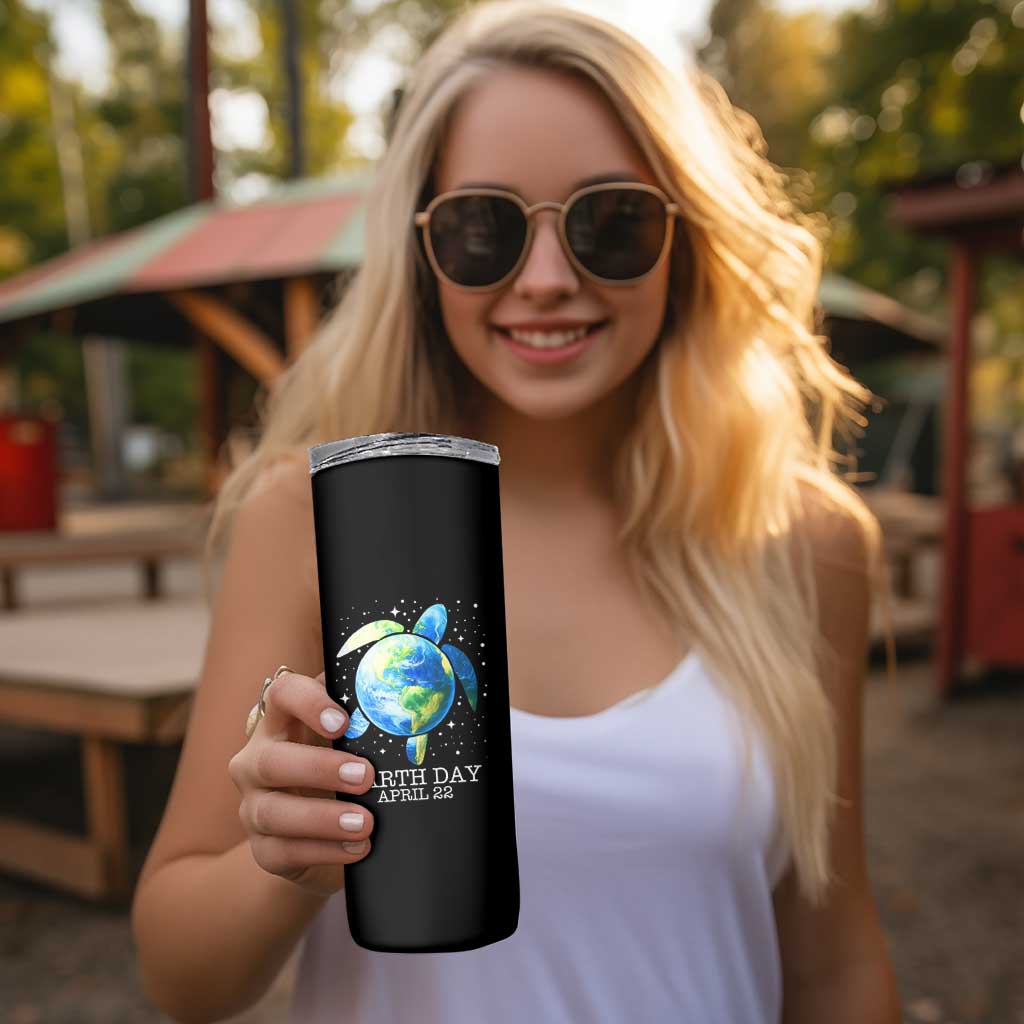 Earth Day Sea Turtle Skinny Tumbler Restore Earth Save The Planet