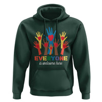 Everyone Is Welcome Here Hoodie Equality Rainbow Fist Hands