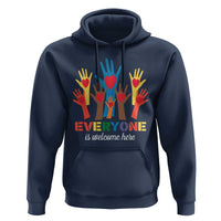 Everyone Is Welcome Here Hoodie Equality Rainbow Fist Hands