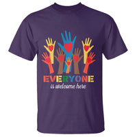 Everyone Is Welcome Here T Shirt Equality Rainbow Fist Hands
