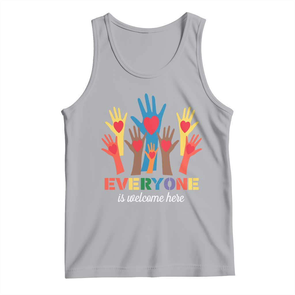 Everyone Is Welcome Here Tank Top Equality Rainbow Fist Hands