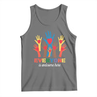 Everyone Is Welcome Here Tank Top Equality Rainbow Fist Hands
