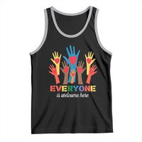 Everyone Is Welcome Here Tank Top Equality Rainbow Fist Hands