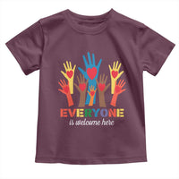 Everyone Is Welcome Here Toddler T Shirt Equality Rainbow Fist Hands