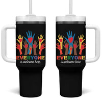 Everyone Is Welcome Here Tumbler With Handle Equality Rainbow Fist Hands