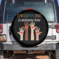 Everyone Is Welcome Here Spare Tire Cover Equality Fist Hands Hearts
