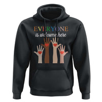 Everyone Is Welcome Here Hoodie Equality Fist Hands Hearts
