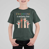 Everyone Is Welcome Here T Shirt For Kid Equality Fist Hands Hearts