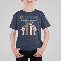 Everyone Is Welcome Here T Shirt For Kid Equality Fist Hands Hearts