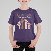 Everyone Is Welcome Here T Shirt For Kid Equality Fist Hands Hearts