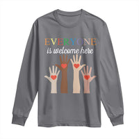 Everyone Is Welcome Here Long Sleeve Shirt Equality Fist Hands Hearts