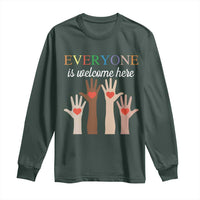 Everyone Is Welcome Here Long Sleeve Shirt Equality Fist Hands Hearts