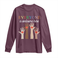 Everyone Is Welcome Here Long Sleeve Shirt Equality Fist Hands Hearts