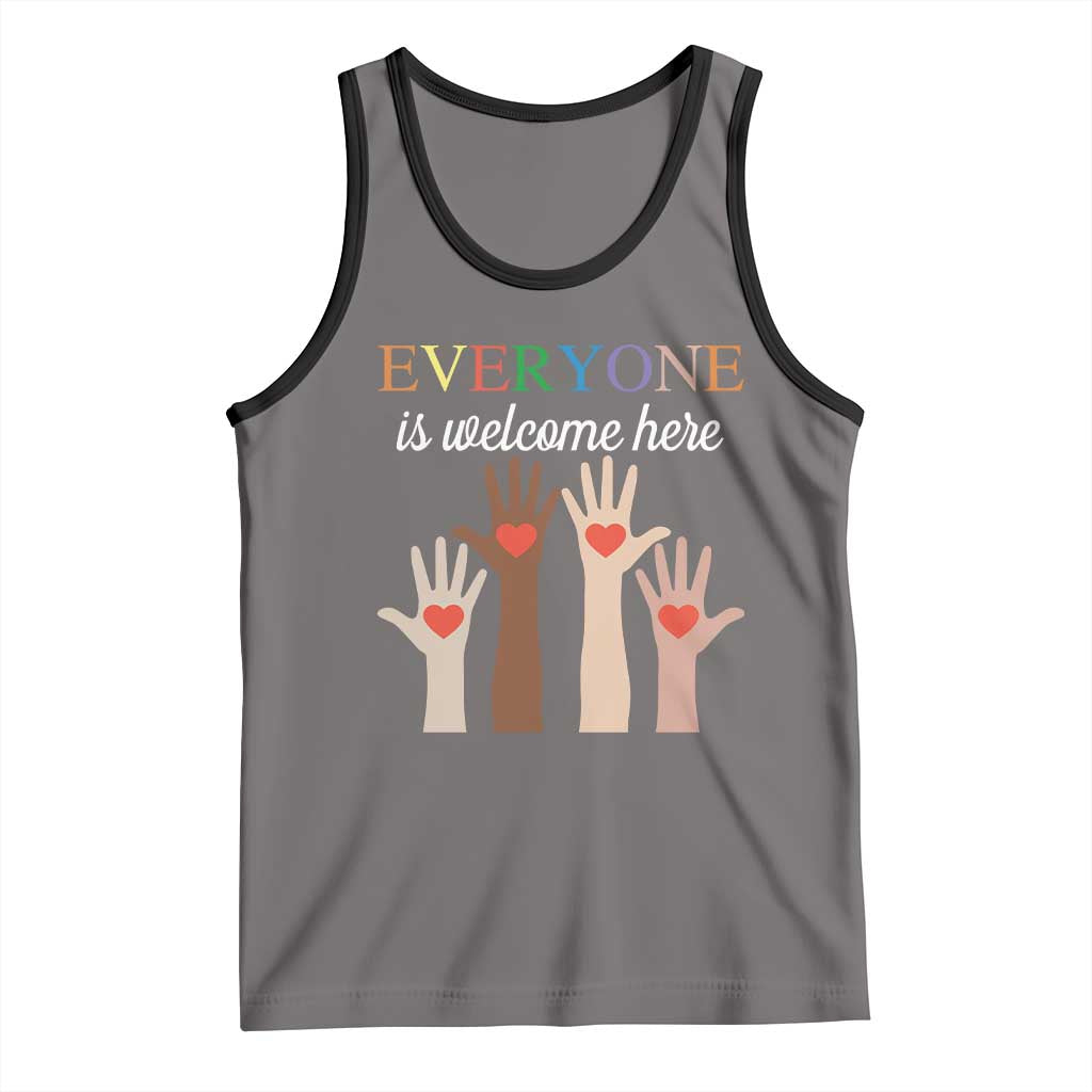 Everyone Is Welcome Here Tank Top Equality Fist Hands Hearts