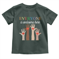 Everyone Is Welcome Here Toddler T Shirt Equality Fist Hands Hearts