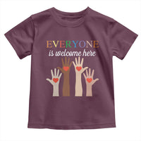 Everyone Is Welcome Here Toddler T Shirt Equality Fist Hands Hearts