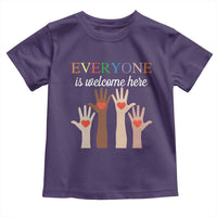 Everyone Is Welcome Here Toddler T Shirt Equality Fist Hands Hearts