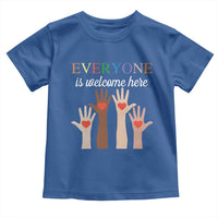 Everyone Is Welcome Here Toddler T Shirt Equality Fist Hands Hearts