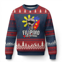 I Am Not Filipino For Nothing Ugly Christmas Sweater Fight Supporter Philippine Flag - Wonder Print Shop