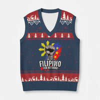 I Am Not Filipino For Nothing V-Neck Knit Sweater Vest Fight Supporter Philippine Flag - Wonder Print Shop