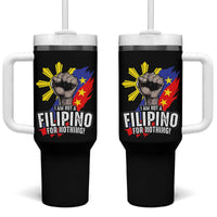 I Am Not Filipino For Nothing Tumbler With Handle Fight Supporter Philippine Flag
