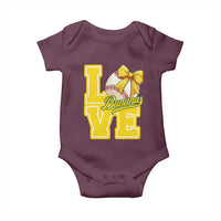 Vintage Banana Coquette Bow Baby Onesie LOVE Baseball Fan Sport Lover