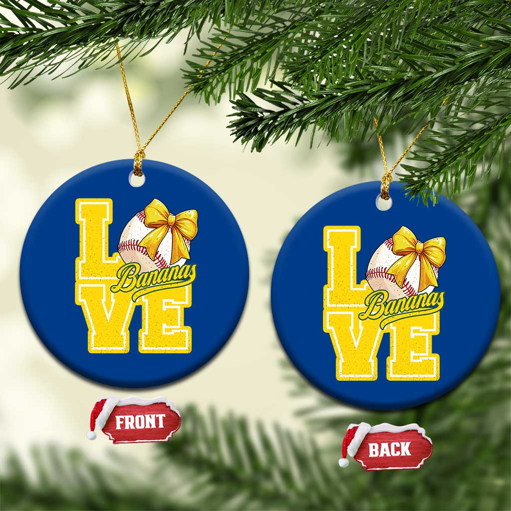 Vintage Banana Coquette Bow Ceramic Ornament LOVE Baseball Fan Sport Lover - Wonder Print Shop