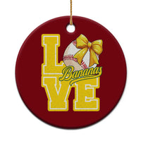 Vintage Banana Coquette Bow Ceramic Ornament LOVE Baseball Fan Sport Lover - Wonder Print Shop