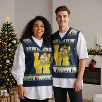 Vintage Banana Coquette Bow V-Neck Knit Sweater Vest LOVE Baseball Fan Sport Lover - Wonder Print Shop