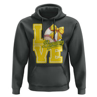 Vintage Banana Coquette Bow Hoodie LOVE Baseball Fan Sport Lover