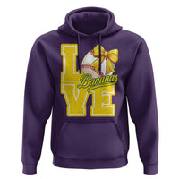 Vintage Banana Coquette Bow Hoodie LOVE Baseball Fan Sport Lover