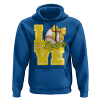 Vintage Banana Coquette Bow Hoodie LOVE Baseball Fan Sport Lover