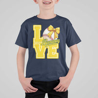 Vintage Banana Coquette Bow T Shirt For Kid LOVE Baseball Fan Sport Lover