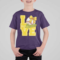 Vintage Banana Coquette Bow T Shirt For Kid LOVE Baseball Fan Sport Lover