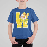 Vintage Banana Coquette Bow T Shirt For Kid LOVE Baseball Fan Sport Lover