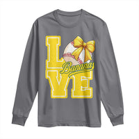 Vintage Banana Coquette Bow Long Sleeve Shirt LOVE Baseball Fan Sport Lover