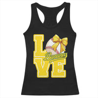 Vintage Banana Coquette Bow Racerback Tank Top LOVE Baseball Fan Sport Lover