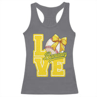 Vintage Banana Coquette Bow Racerback Tank Top LOVE Baseball Fan Sport Lover