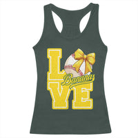 Vintage Banana Coquette Bow Racerback Tank Top LOVE Baseball Fan Sport Lover