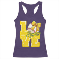 Vintage Banana Coquette Bow Racerback Tank Top LOVE Baseball Fan Sport Lover