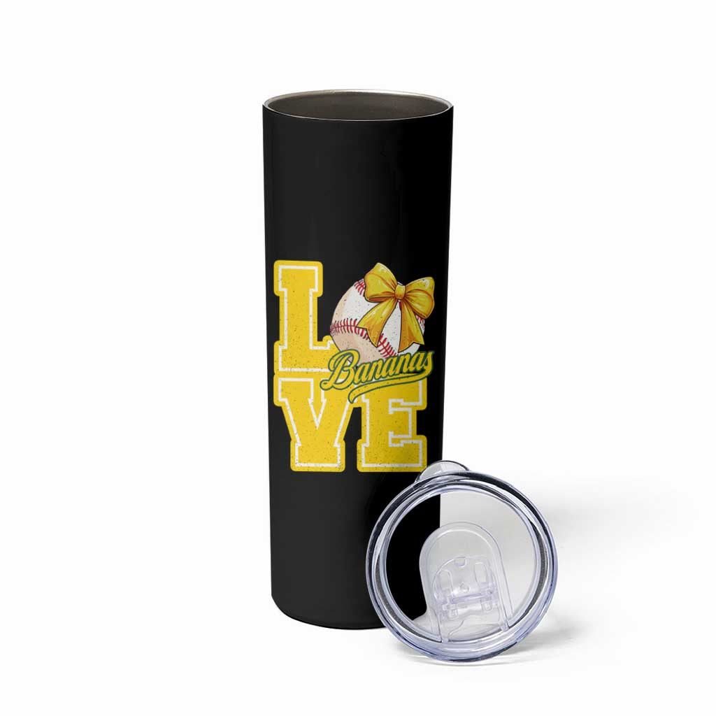 Vintage Banana Coquette Bow Skinny Tumbler LOVE Baseball Fan Sport Lover
